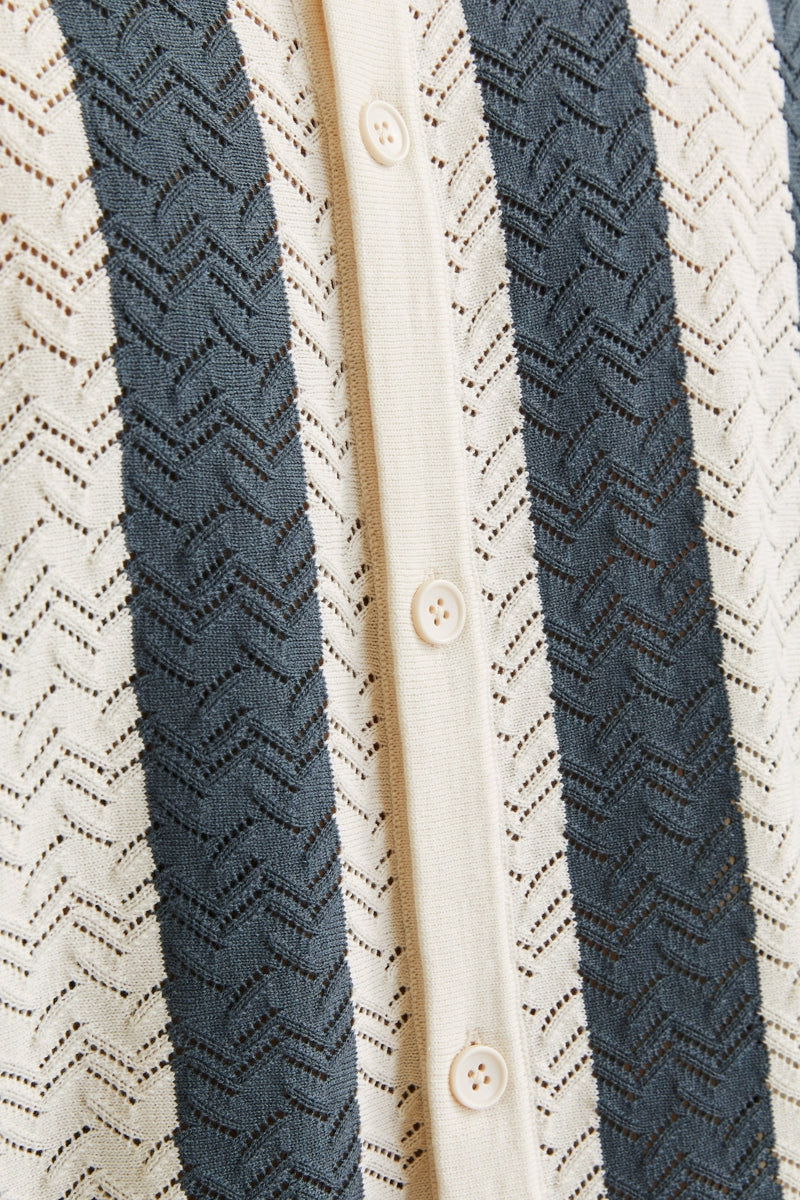 Wholesale,Jack & Jones, Jack & Jones Cream/Navy Striped Textured Shirt, Cream, Medium-46-TagMExtra Large-50-TagXLLarge-48-TagL