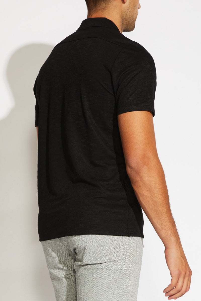 Wholesale,Civil Society, Civil Society Black Rayon Blend Slub Knit Shirt, Black, Medium-43-TagM