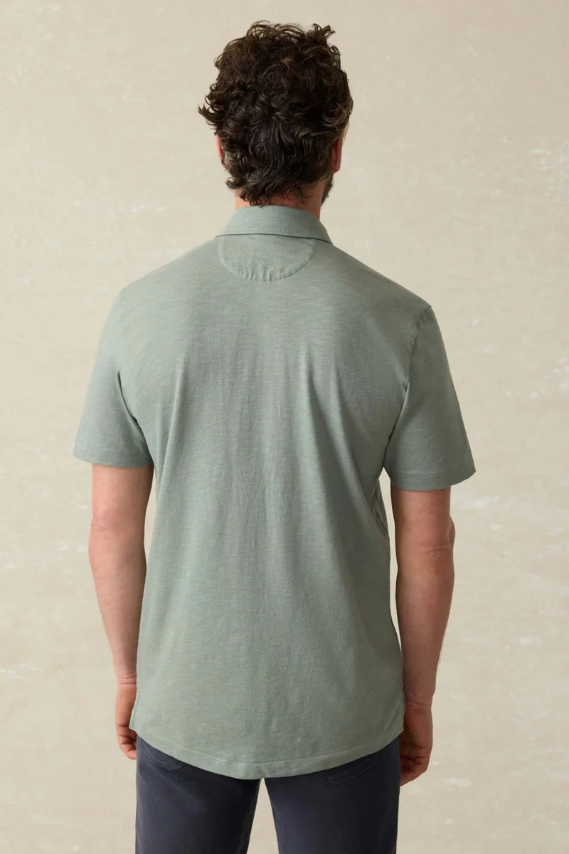 Wholesale,Faherty, Faherty Sage Slub Jersey Knit Sunwashed Polo, Green, Small-40-TagSMedium-42-TagMLarge-45-TagLExtra Large-48-TagXLExtra Extra Large-52-TagXXL