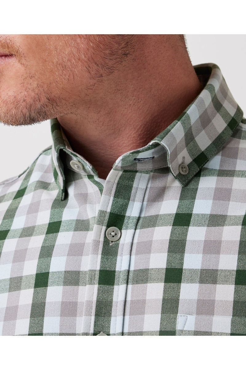 Wholesale,Mizzen + Main, Mizzen + Main Green/Grey Multi Check Trim Flannel Shirt, Green, Extra Extra Large-52-TagXXL