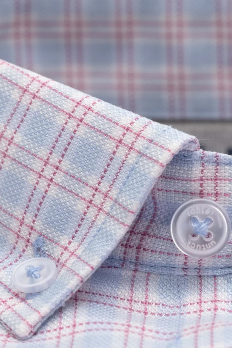 Wholesale,Twillory, Twillory Blue/Red Windowpane Untuckable Shirt, Blue, Small-40-TagSMedium-43-TagM