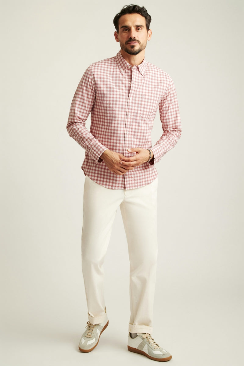 Wholesale,Bonobos, Bonobos Rose Pink Gingham Print Stretch Shirt, Pink, Extra Large-49-TagXL