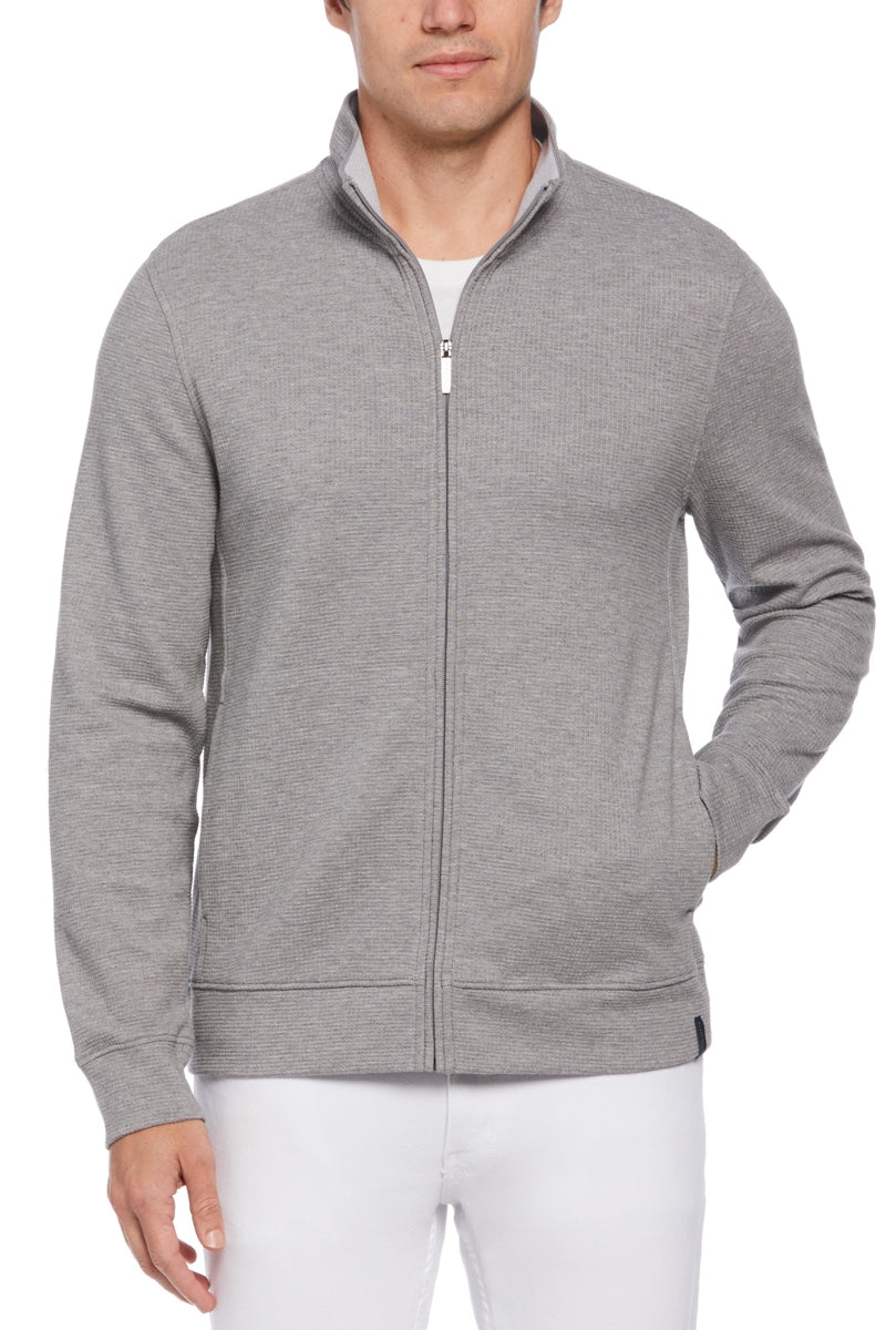 Wholesale,Perry Ellis, Perry Ellis Grey Waffle Full Zip Jacket, Grey, Small-40-TagSMedium-42-TagMLarge-44-TagLExtra Large-48-TagXLExtra Extra Large-50-TagXXL