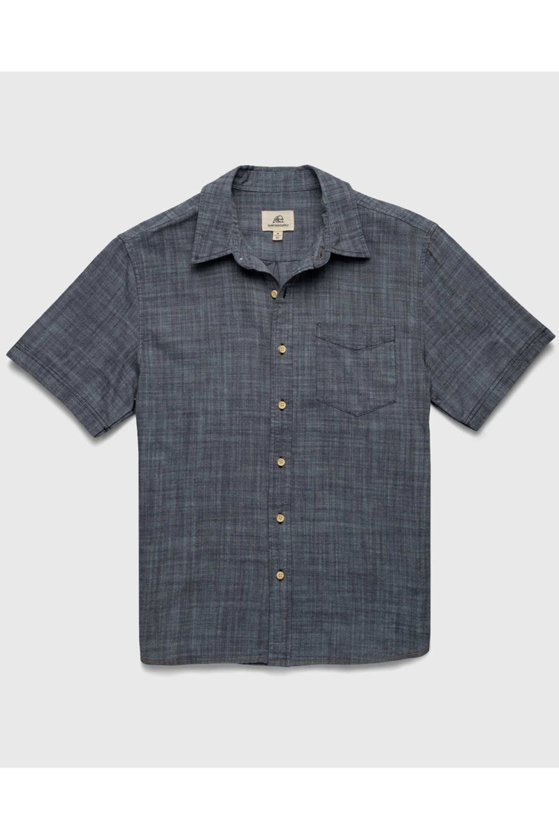 Wholesale,Surfside Supply, Surfside Supply Navy Blazer 2 Tone Cotton Slub Weave Shirt, Blue, Extra Large-47-TagXL
