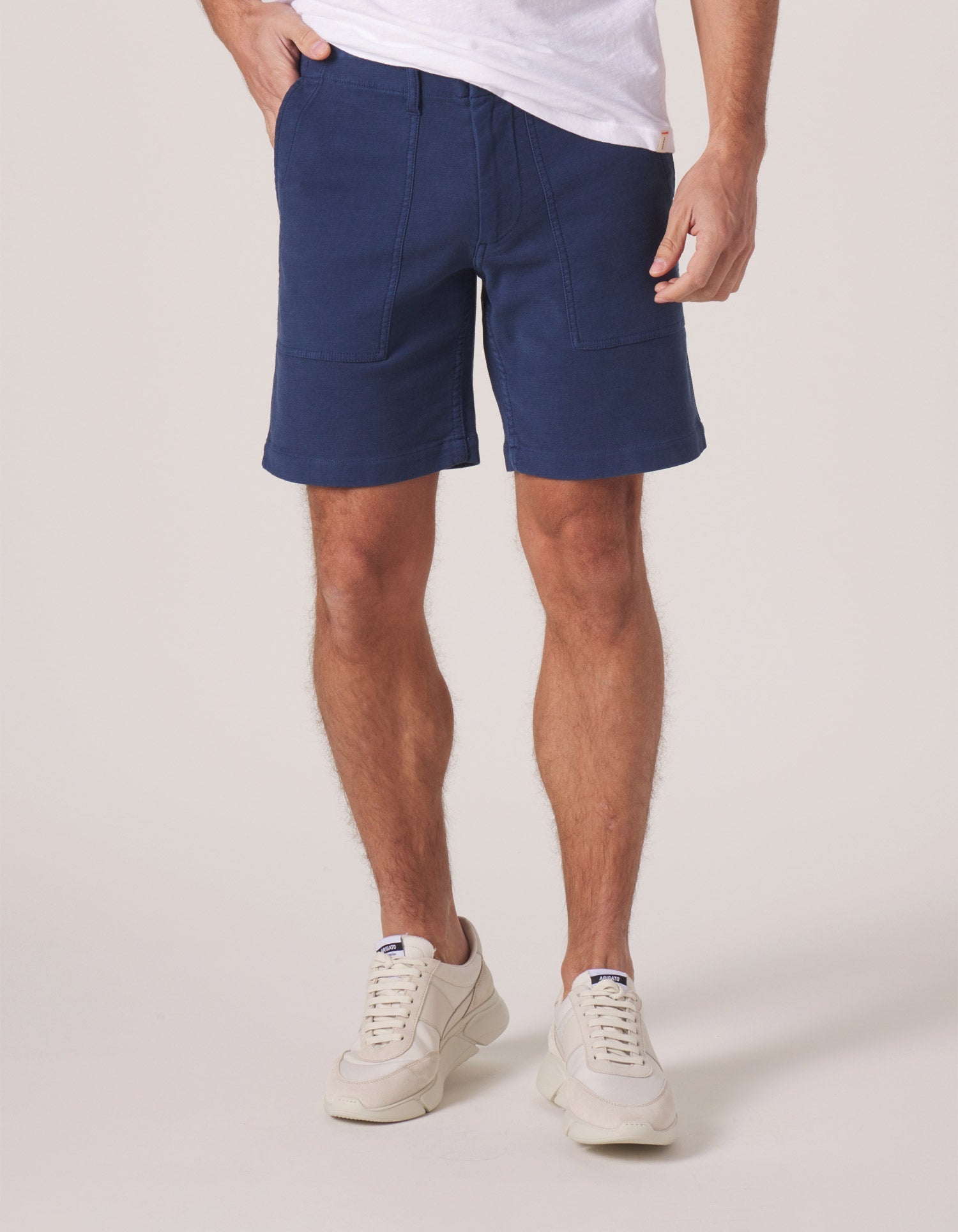 Wholesale,The Normal Brand, The Normal Brand Dark Blue Comfort Terry Utility Short, Blue, 28W-7L-Tag28
