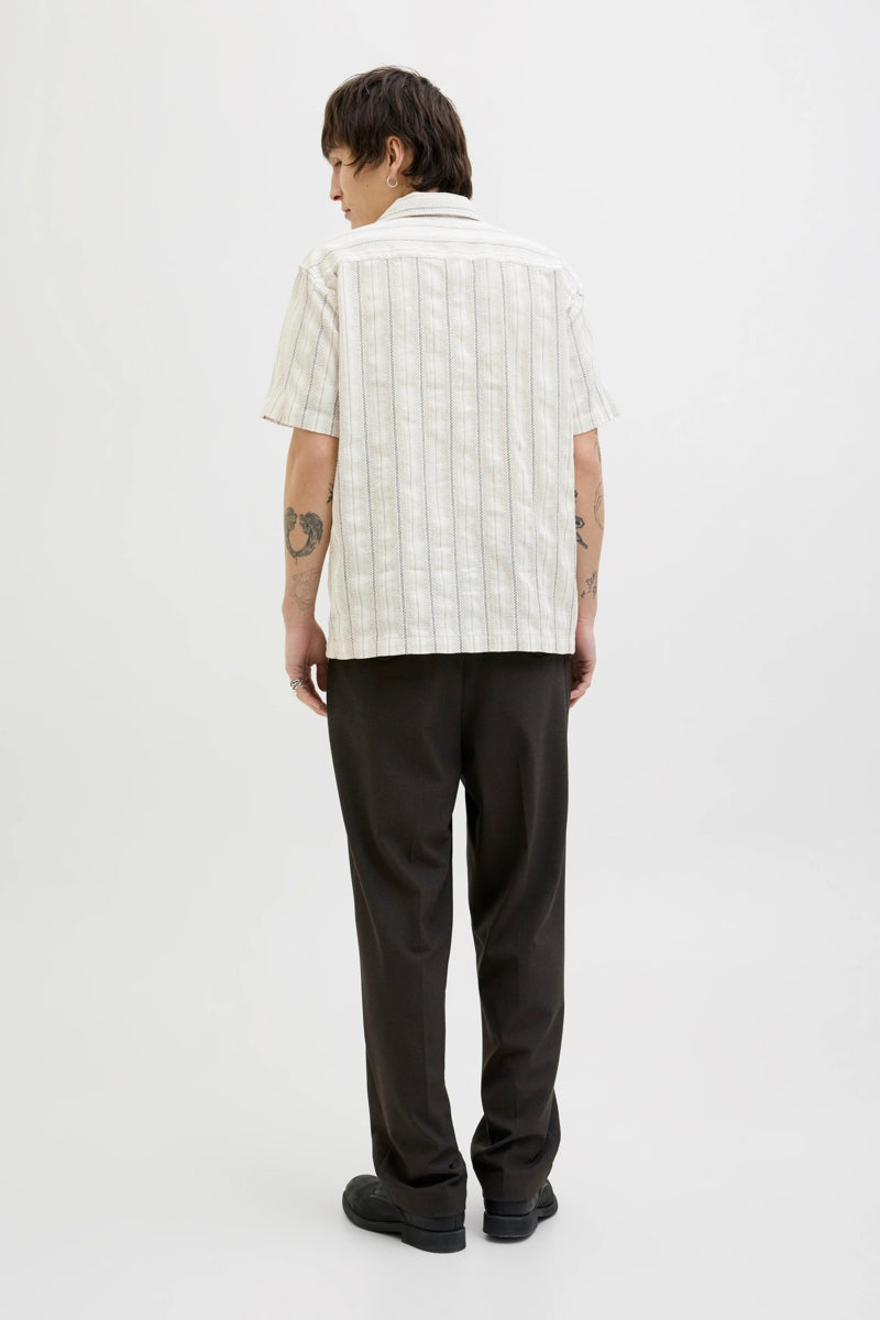 Wholesale,Jack & Jones, Jack & Jones Tan/Blue Striped Textured Shirt, Tan, Small-44-TagSMedium-46-TagMLarge-48-TagLExtra Large-50-TagXLExtra Extra Large-51-TagXXL