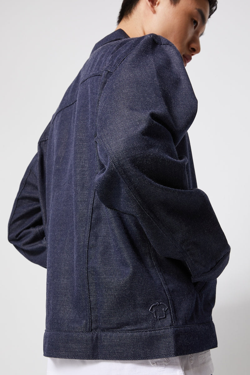 Direct From Brand,FYNE, FYNE Navy Temperature Control Denim Jacket, Blue, Small-44-TagSMedium-46-TagMLarge-48-TagLExtra Large-50-TagXL