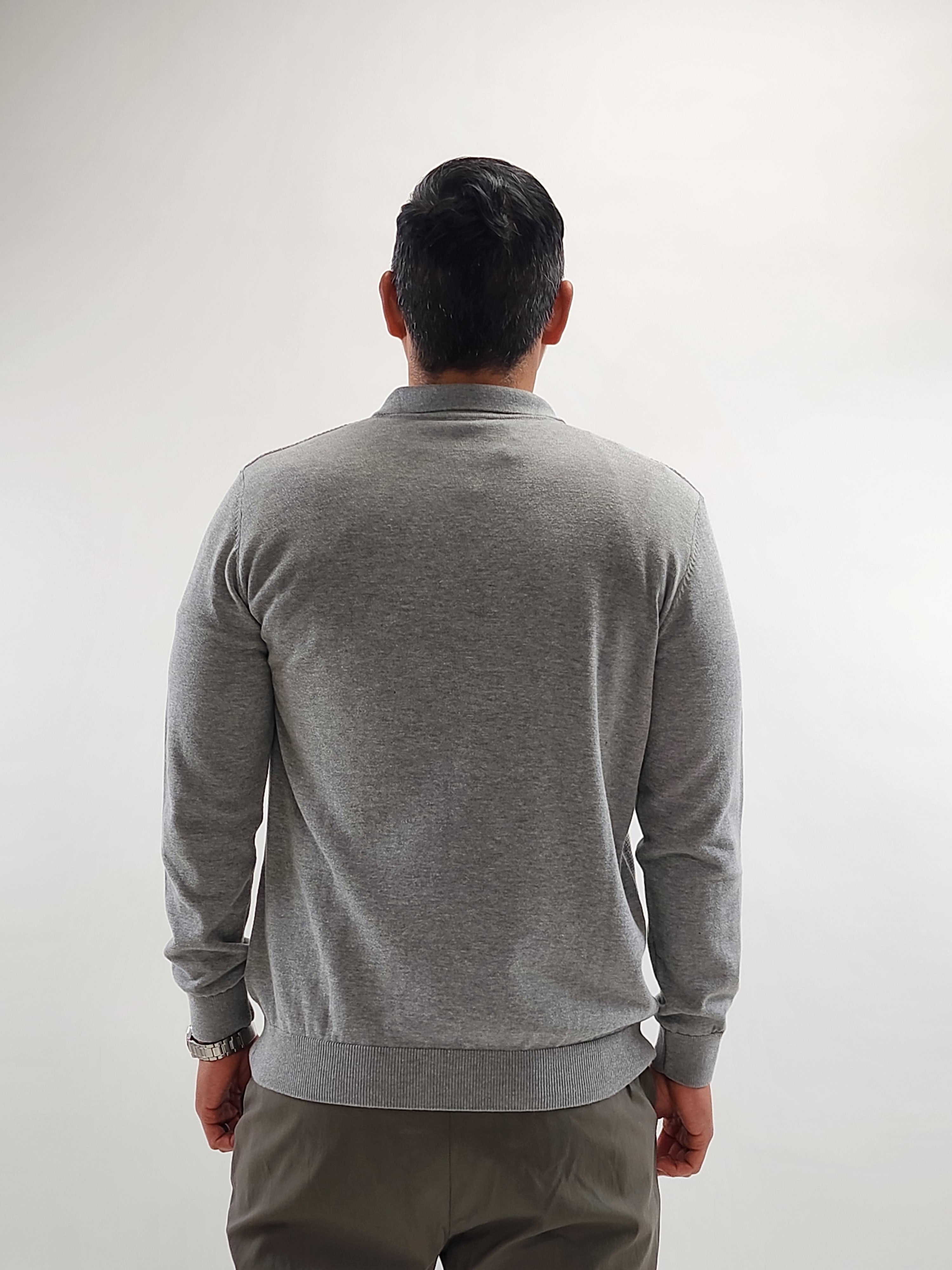 Wholesale,Jakamen, Jakamen Grey Qrt Zip Knit Textured Pullover, Grey, Medium-44-TagL