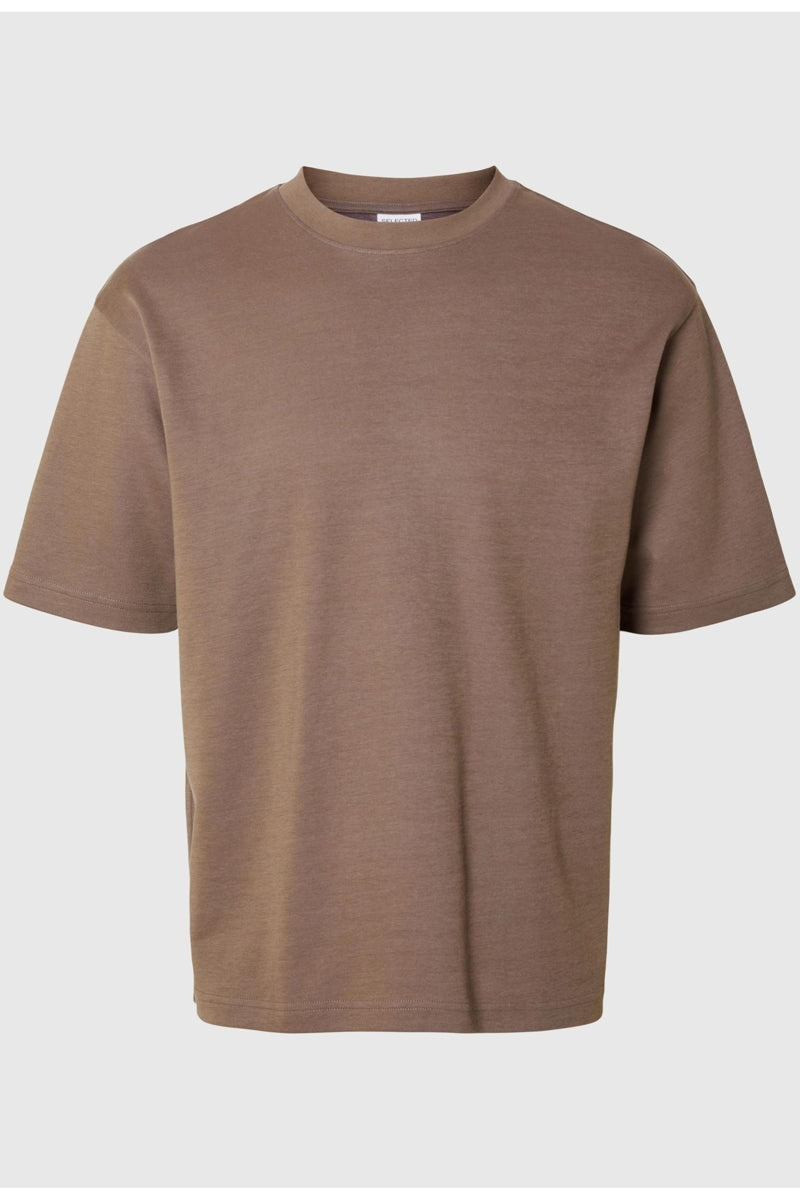 Wholesale,Selected Homme, Selected Homme Brown Dropped Shoulders T-Shirt, Brown, Medium-46-TagMLarge-48-TagLExtra Large-50-TagXL