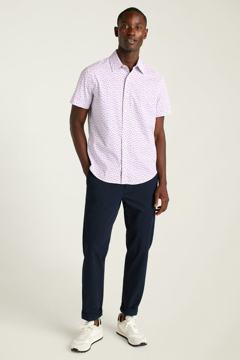 Wholesale,Bonobos, Bonobos Purple Micro Flamingo Print Stretch Shirt, Purple, Small-40-TagSMedium-43-TagMLarge-46-TagLExtra Large-49-TagXLExtra Extra Large-52-TagXXL