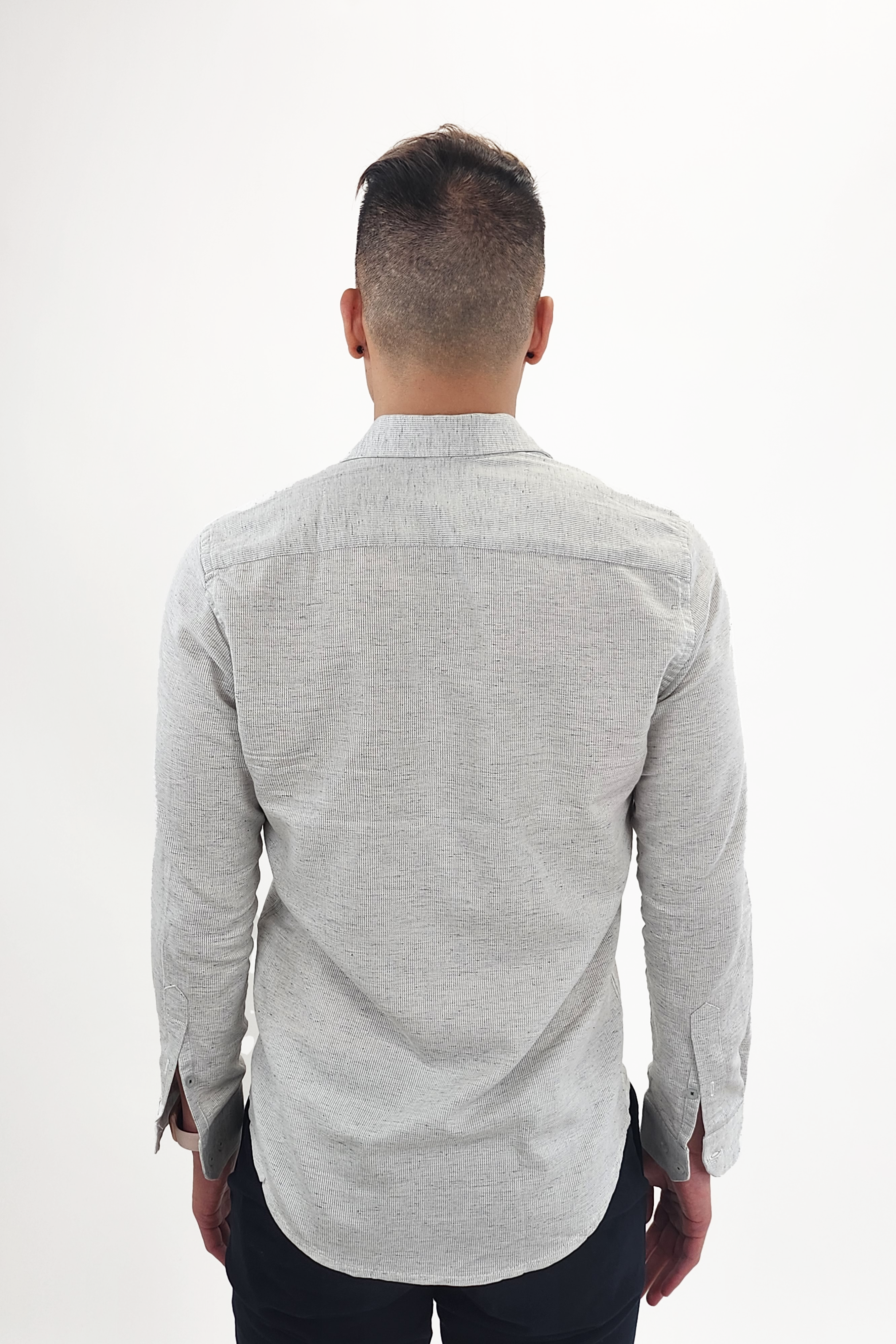 Wholesale,Jakamen, Jakamen Light Grey Textured Long Sleeve Button Up Shirt, Grey, Extra Large-48-TagXXL