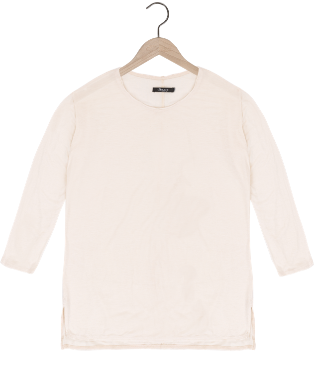 Wholesale,Reese De Luca, Reese De Luca Cream Cotton/Linen Blend Jersey Long Sleeve T-Shirt, Cream, Large-46-TagM