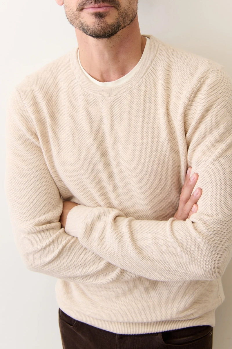 Wholesale,Marine Layer, Marine Layer Light Beige Crewneck Sweater, Tan, Medium-42-TagM