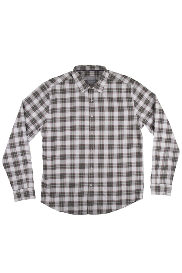 Stitch Note Grey/Green Tartan Plaid Shirt