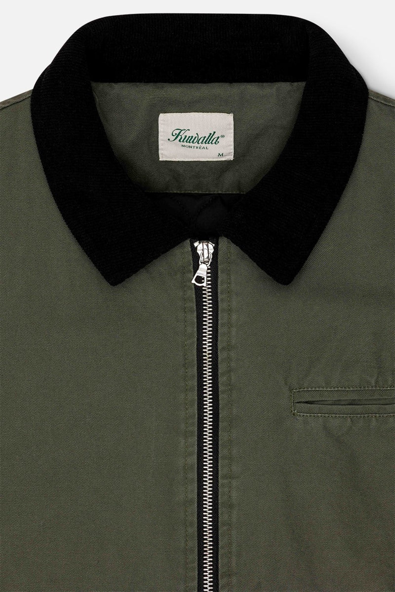 Other,Kuwalla, Kuwalla Olive Jacket with Black Corduroy Collar, Green, Large-48-TagL