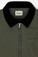 Kuwalla Olive Jacket with Black Corduroy Collar