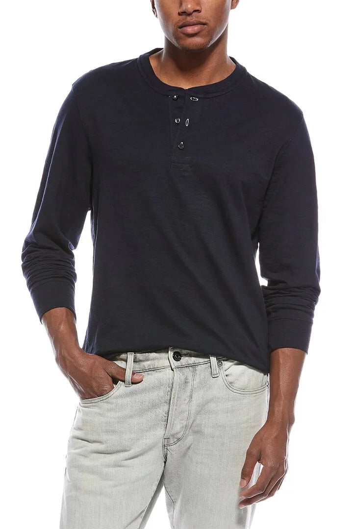 Wholesale,Scotch & Soda, Scotch & Soda Navy Slub Henley, Blue, Small-40-TagSMedium-43-TagMLarge-46-TagLExtra Large-48-TagXL