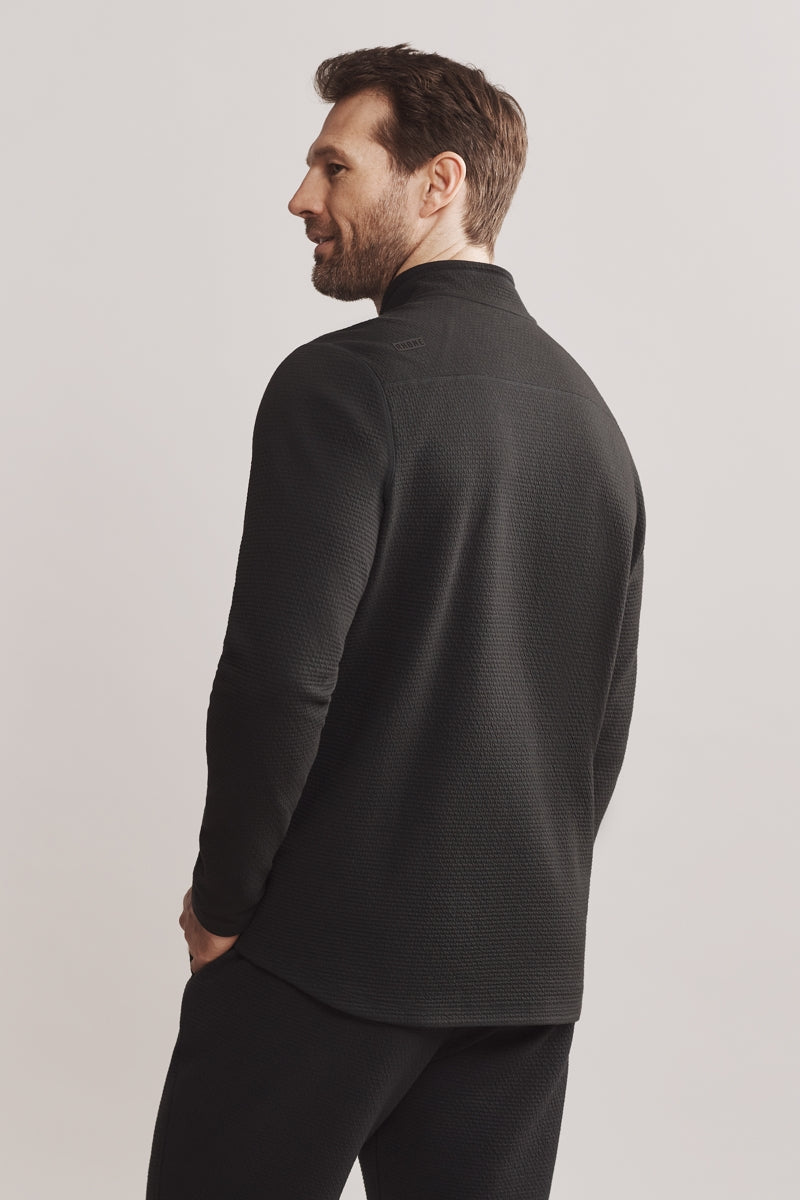 Wholesale,Rhone, Rhone Black Tech 1/2 Zip Textured Stretch Pullover, Black, Medium-44-TagM