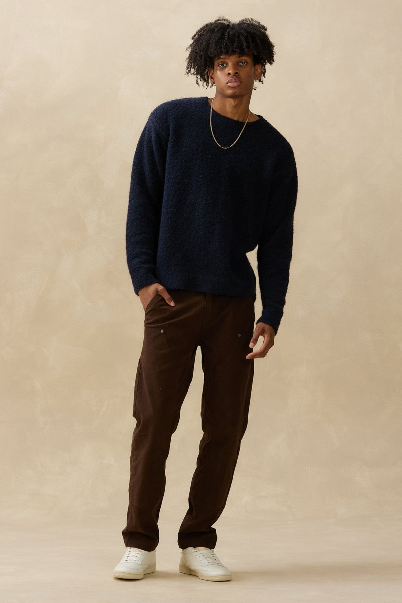 Wholesale,Kuwalla, Kuwalla Navy Boucle Knit Crewneck Sweater, Blue, Medium-42-TagSLarge-45-TagMExtra Large-50-TagXLExtra Extra Large-52-TagXXL