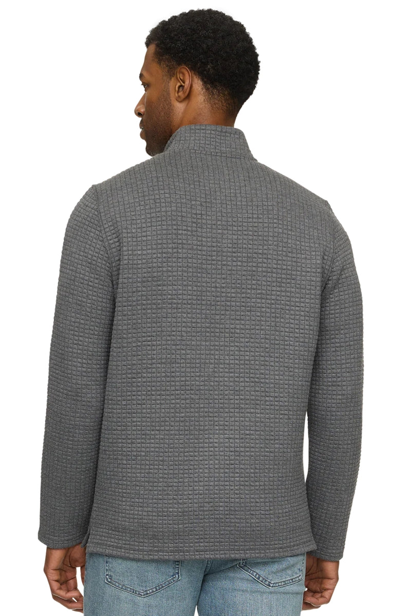 Faire,Flag & Anthem, Flag & Anthem Charcoal Heather Quilted 1/4 Snap Pullover, Grey, Large-48-TagL