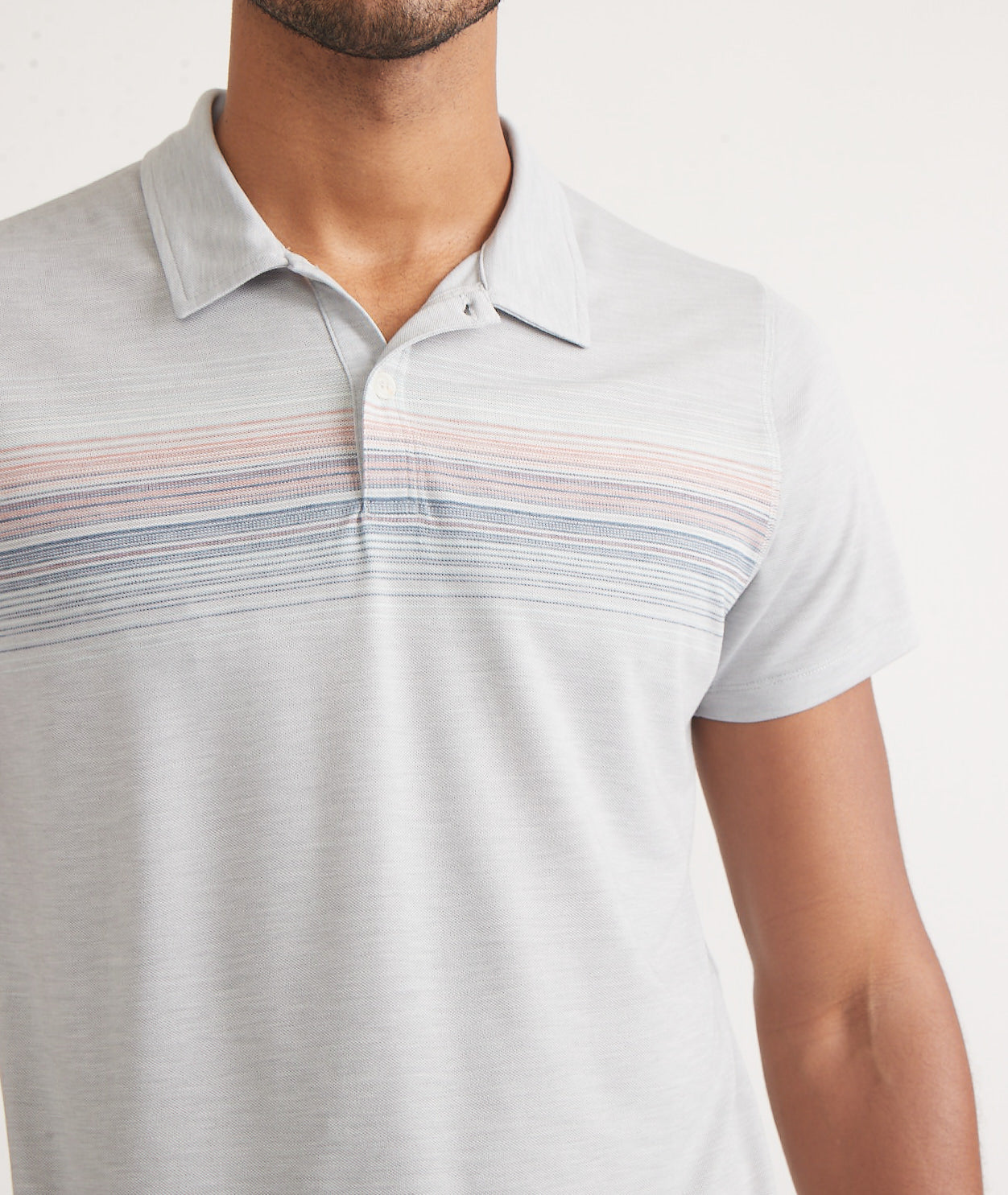 Wholesale,Marine Layer, Marine Layer Light Grey Striped Air Polo, Grey, Small-39-TagSMedium-42-TagMLarge-45-TagLExtra Extra Large-51-TagXXLLarge-47-TagLExtra Large-48-TagXL