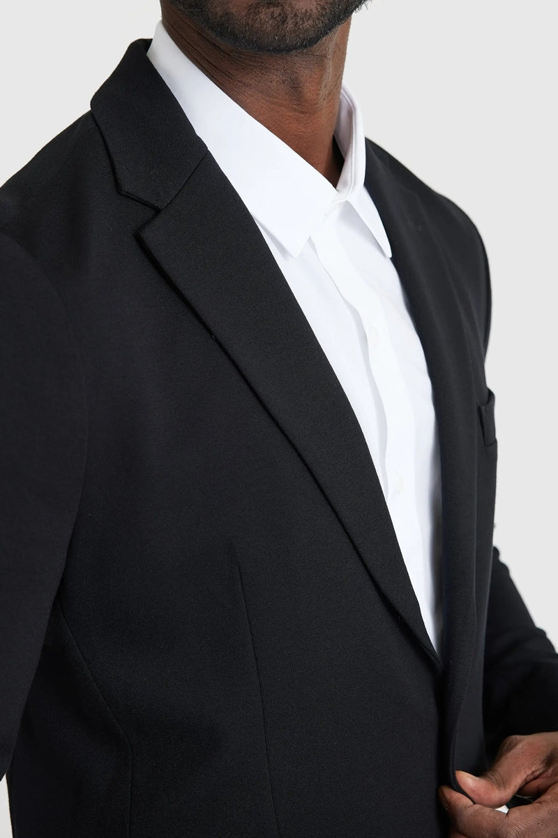 Faire,True Classic, True Classic Black Comfort Knit Blazer, Black, Extra Extra Large-48-Tag46