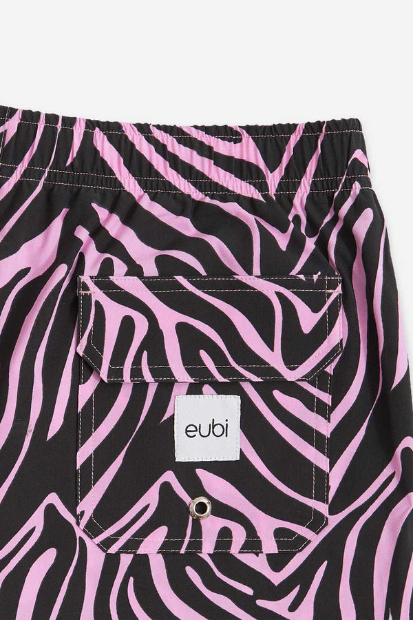 Eubi Zebra Print Stretchy Swim 5" Shorts