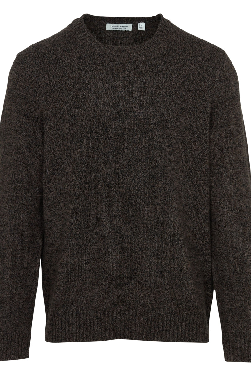 Wholesale,Casual Friday, Casual Friday Brown Melange Wool-blend Sweater, Brown, Small-40-TagSMedium-42-TagMLarge-44-TagLExtra Large-46-TagXLExtra Extra Large-49-TagXXL