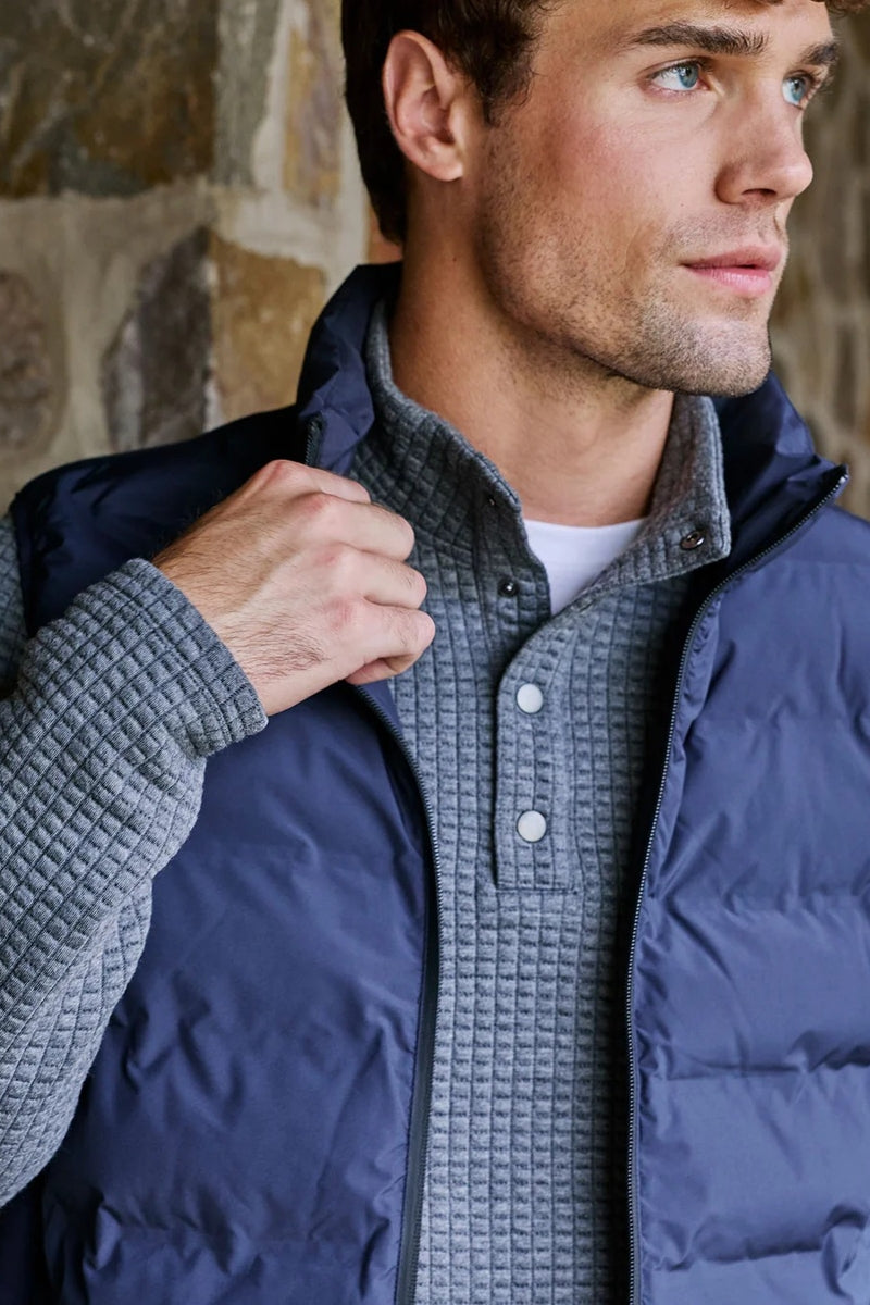 Faire,Flag & Anthem, Flag & Anthem Charcoal Heather Quilted 1/4 Snap Pullover, Grey, Medium-44-TagM