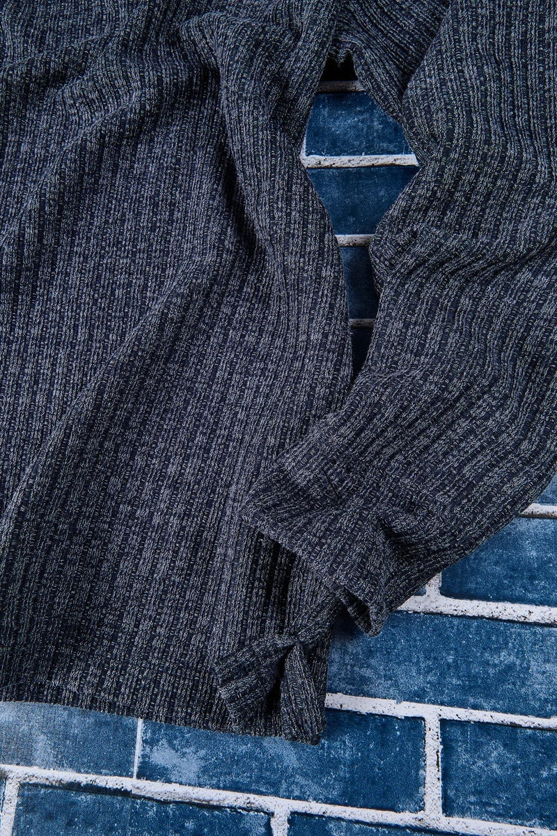 Wholesale,Nicoby Age of Wisdom, Nicoby Age of Wisdom Navy Textured Melange Rib V-Neck Tee, Blue, Extra Large-48-TagXL