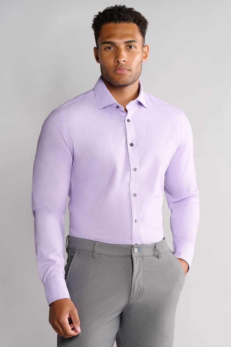 Wholesale,Twillory, Twillory Lavender Mini Check Performance Shirt, Purple, Medium-45-Tag16