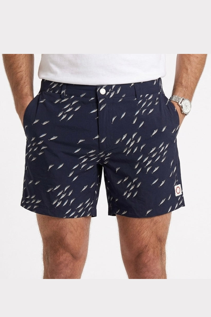 Wholesale,Public Beach, Public Beach Navy Performance Fish Print  6