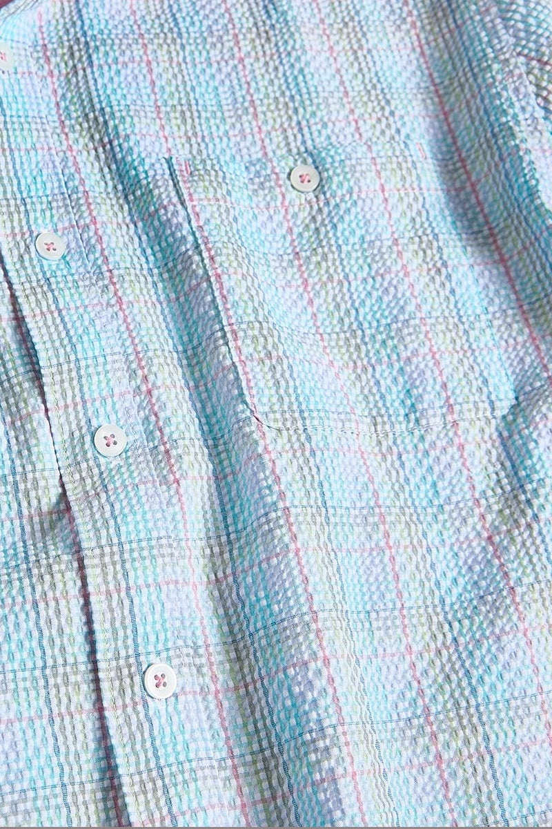 Wholesale,Nicoby Age of Wisdom, Nicoby Age of Wisdom Blue/Green Plaid Seersucker Shirt, Blue, Large-47-TagL