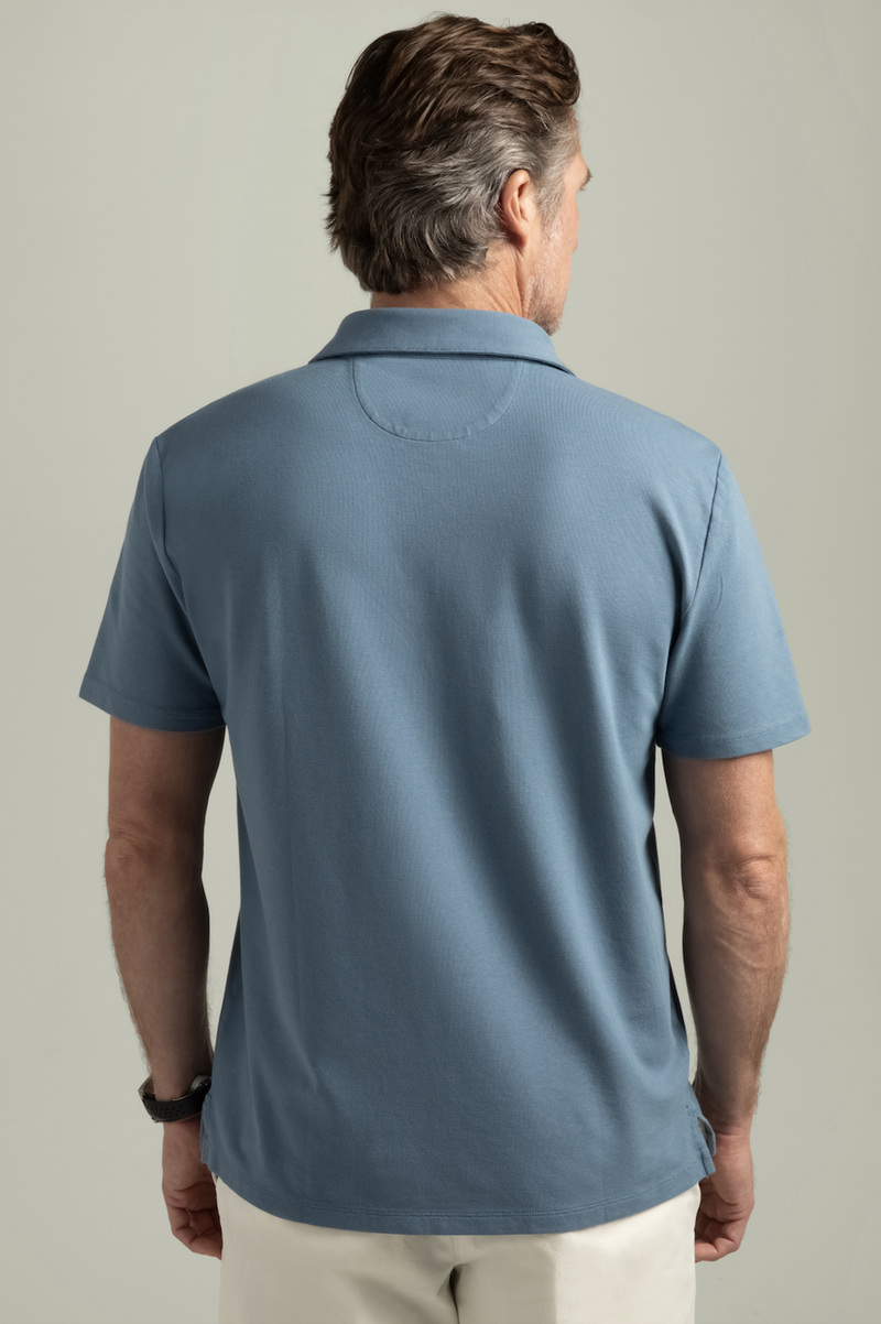 HyperNatural Blue Premium Bio-performance El Capitán Classic Fit Micro-Pique Polo with Hyper-Cool Jade