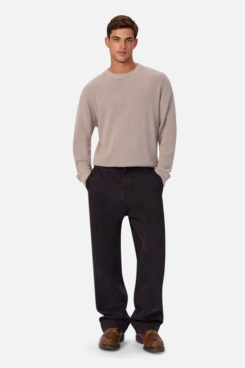 Wholesale,INDUSTRIE AUSTRALIA, INDUSTRIE AUSTRALIA Grey Waffle Textured Crewneck Long Sleeve Tee, Grey, Small-46-TagSMedium-48-TagMLarge-50-TagLExtra Large-52-TagXLExtra Extra Large-54-TagXXL
