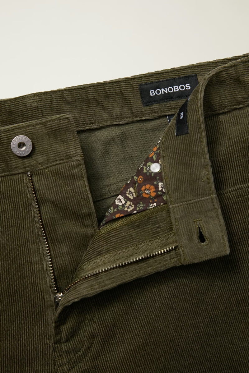 Wholesale,Bonobos, Bonobos Dark Olive Corduroy 5-Pocket Pants, Green, 32W-32L-Tag32