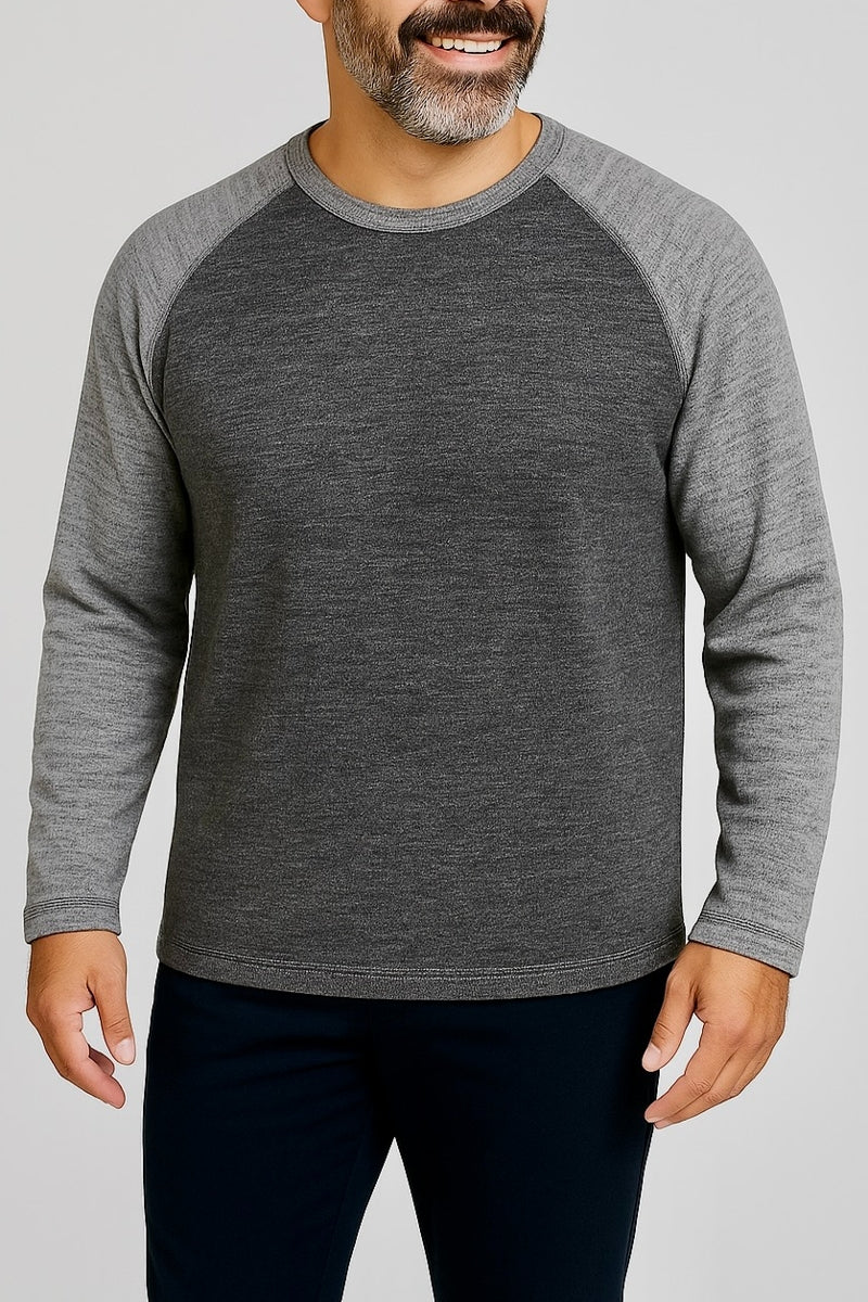 Wholesale,Nicoby Age of Wisdom, Nicoby Age of Wisdom Charcoal Fuzzy Raglan Tee, Grey, Large-45-TagL