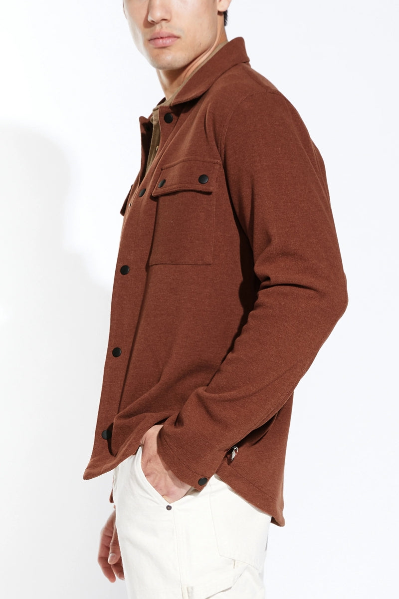 Wholesale,Civil Society, Civil Society Rust Snap Front Knit Shacket, Brown, Small-42-TagS