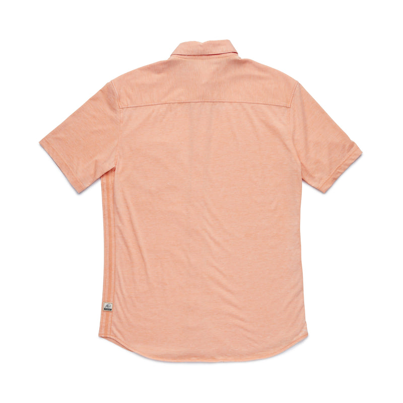Surfside Supply Bright Orange Burnout Knit Short Sleeve Shirt With Front Pocket