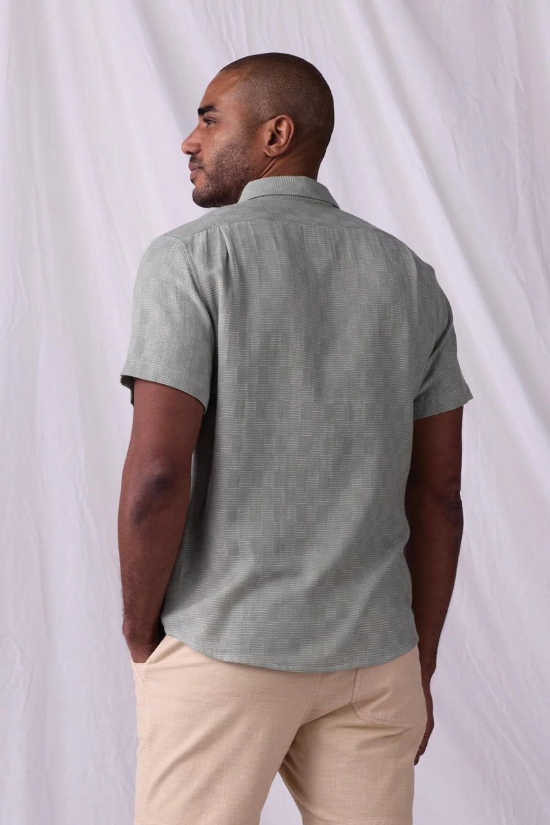 Wholesale,The Normal Brand, The Normal Brand Juniper Check Textured Shirt, Green, Small-41-TagS