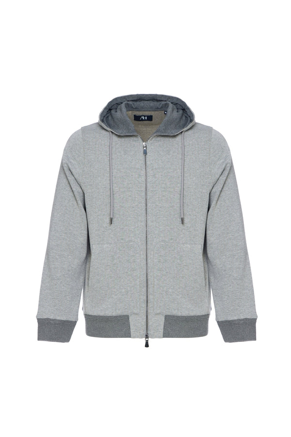 American Heritage Grey Pin Dot Jacquard Stripe Hoodie