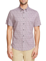 Brooklyn Brigade Mauve Floral Print Knit Short Sleeve Shirt