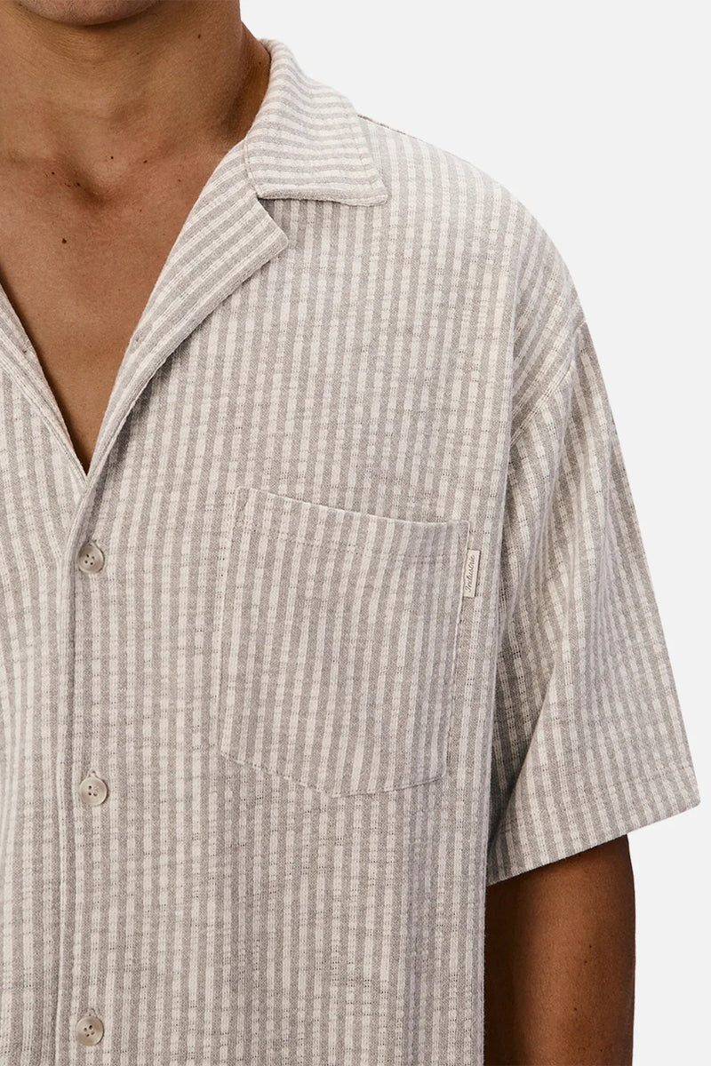 Wholesale,INDUSTRIE AUSTRALIA, INDUSTRIE AUSTRALIA Grey/Off White Knit Textured Stripe Shirt, Grey, Small-43-TagSMedium-45-TagMLarge-48-TagLExtra Large-50-TagXL