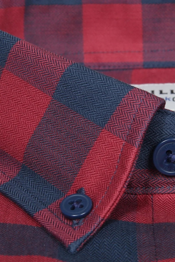 Twillory Red/Navy Gingham Untuckable Shirt