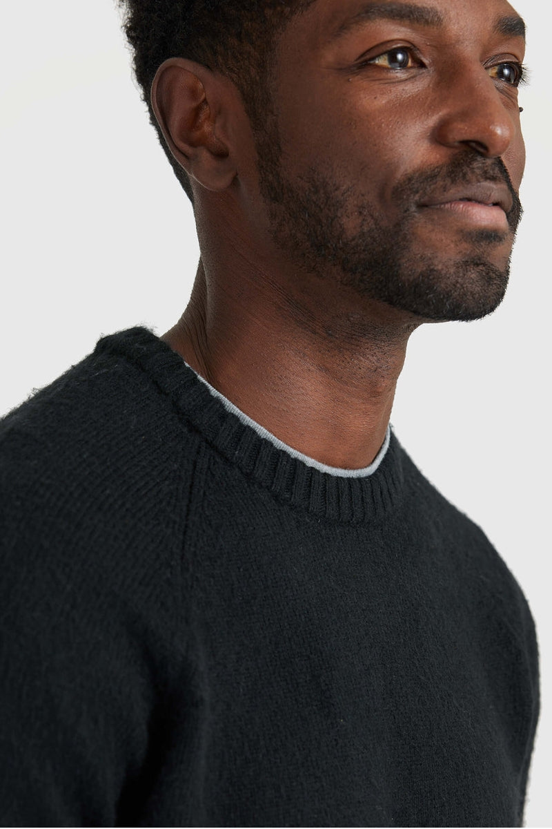 True Classic Black Crew Neck Sweater