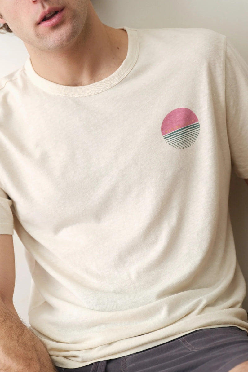 Wholesale,Marine Layer, Marine Layer Cream Hemp Cotton Graphic Tee, White, Small-41-TagSMedium-44-TagMLarge-48-TagLExtra Extra Large-52-TagXXL