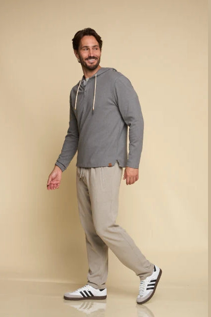 Wholesale,Fundamental Coast, Fundamental Coast Grey Soft Henley Hoodie, Grey, Medium-44-TagM