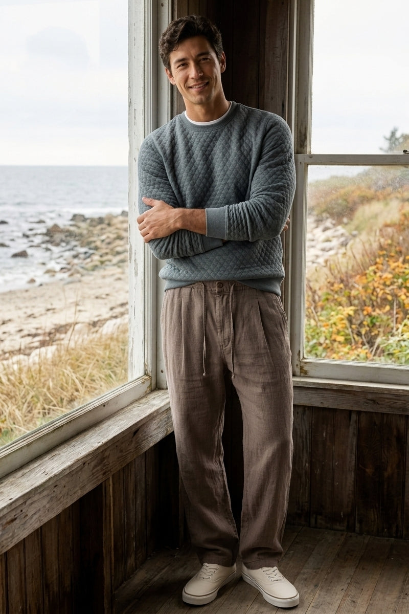 Wholesale,Marine Layer, Marine Layer Dusty Pine Corbet Quilted Sweatshirt, Green, Large-48-TagL