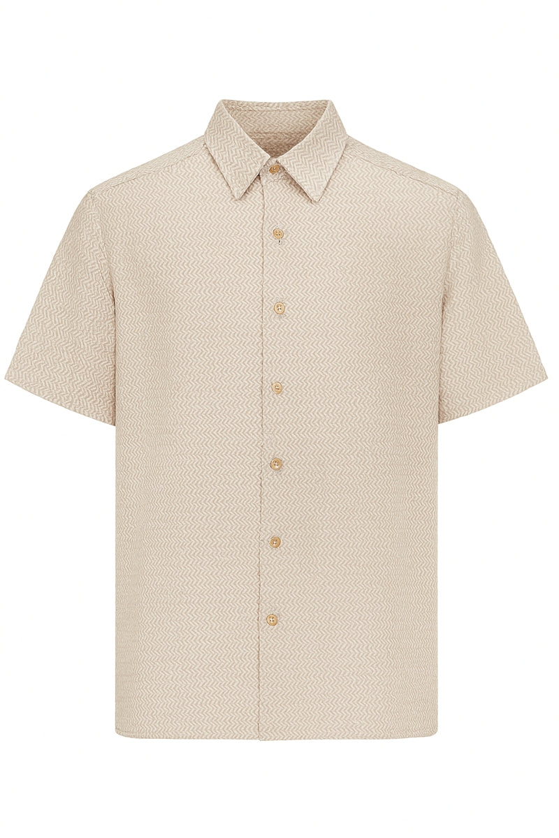 Wholesale,American Heritage, American Heritage Sand Wave Pattern Jacquard Shirt, Tan, Large-47-TagL