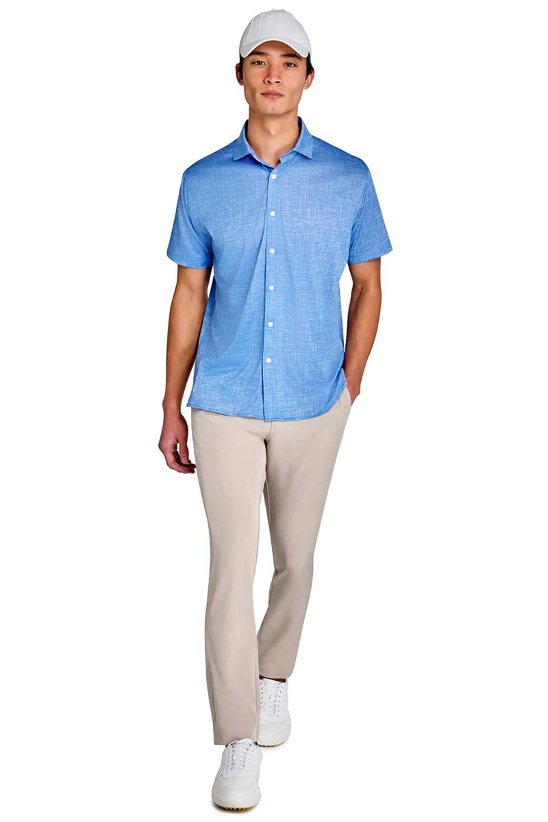 Faire,CON.STRUCT, CON.STRUCT Blue Chambray Performance Recycled Shirt, Blue, Extra Large-49-TagXL